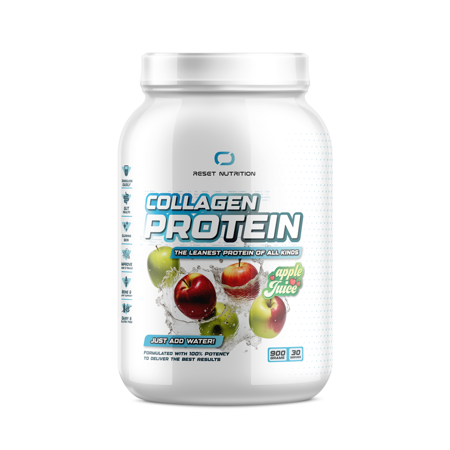 Reset Nutrition Collagen Protein 900g Apple Juice flavour