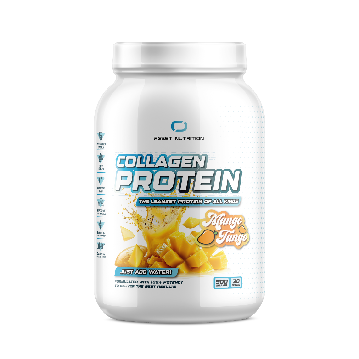 Reset Nutrition Collagen Protein 900g Mango Tango flavour