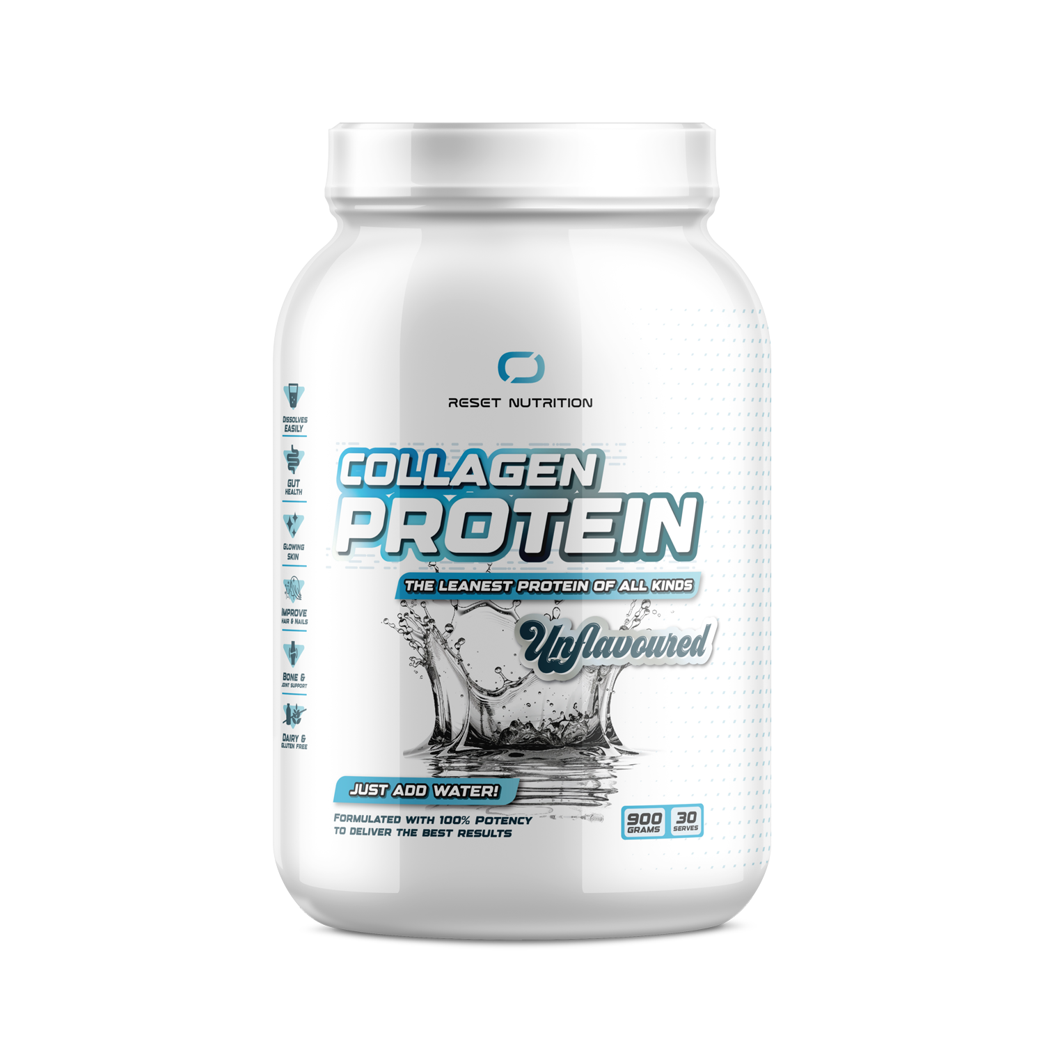 Reset Nutrition Collagen Protein 450g Unflavoured hydrolysed collagen peptides